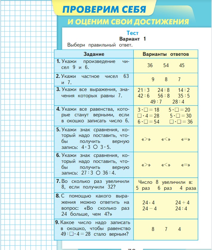 Страница 78. Моро 3 класс математика новый учебник